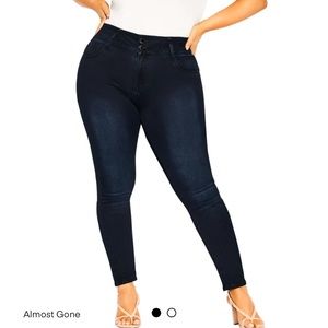 City Chic Harley High Rise Skinny Jeans - Dark Wash - 18S